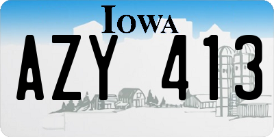 IA license plate AZY413