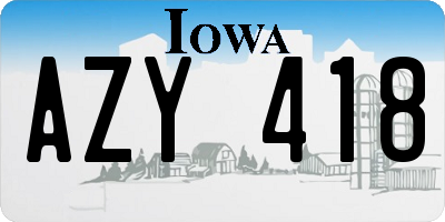 IA license plate AZY418