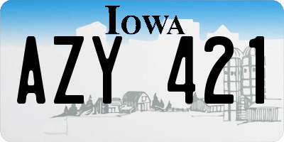 IA license plate AZY421
