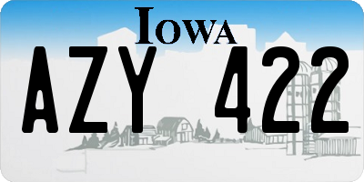IA license plate AZY422