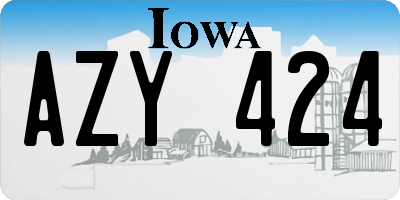 IA license plate AZY424