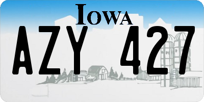 IA license plate AZY427