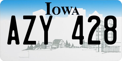 IA license plate AZY428
