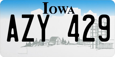 IA license plate AZY429