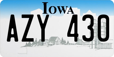 IA license plate AZY430