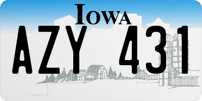 IA license plate AZY431