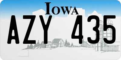 IA license plate AZY435