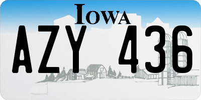 IA license plate AZY436