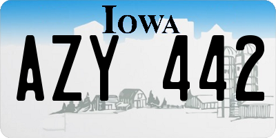 IA license plate AZY442