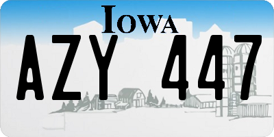 IA license plate AZY447