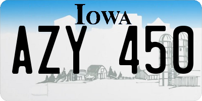 IA license plate AZY450