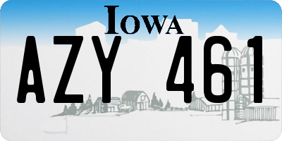 IA license plate AZY461