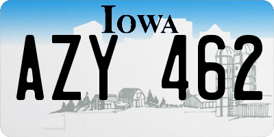 IA license plate AZY462