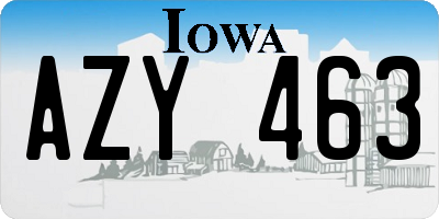 IA license plate AZY463