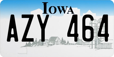 IA license plate AZY464