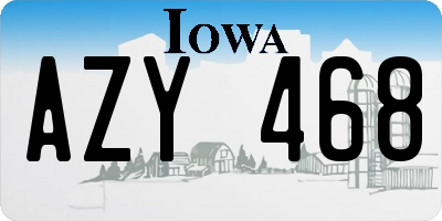 IA license plate AZY468