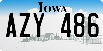 IA license plate AZY486
