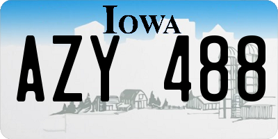 IA license plate AZY488