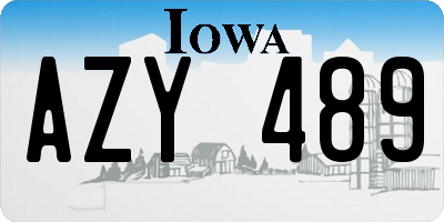 IA license plate AZY489