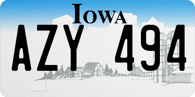 IA license plate AZY494