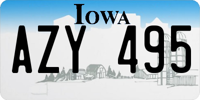 IA license plate AZY495