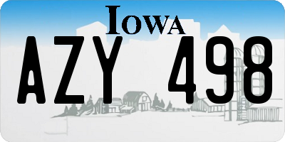 IA license plate AZY498