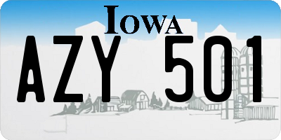 IA license plate AZY501