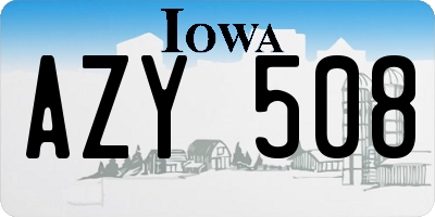 IA license plate AZY508