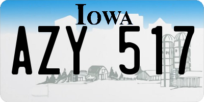 IA license plate AZY517