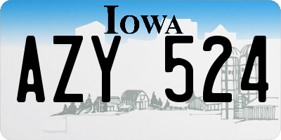 IA license plate AZY524