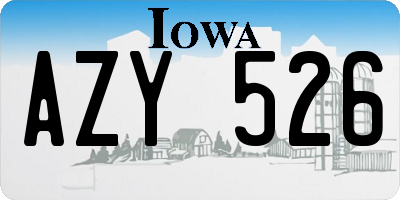 IA license plate AZY526