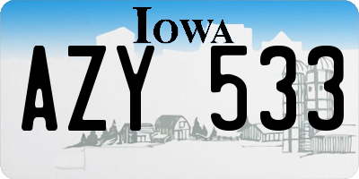 IA license plate AZY533