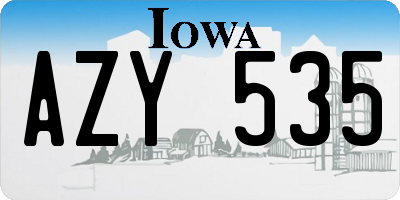 IA license plate AZY535