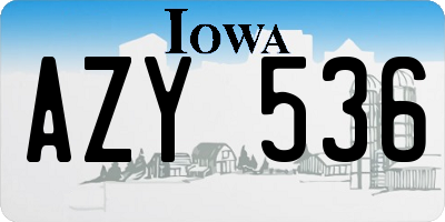 IA license plate AZY536