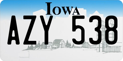 IA license plate AZY538