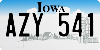 IA license plate AZY541