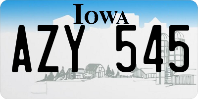 IA license plate AZY545