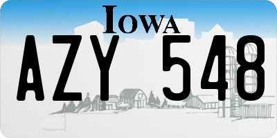 IA license plate AZY548