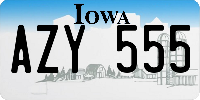 IA license plate AZY555