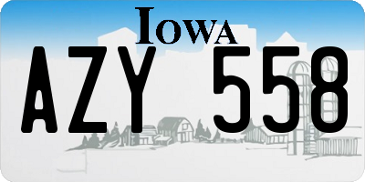 IA license plate AZY558