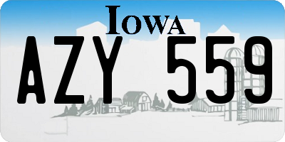 IA license plate AZY559