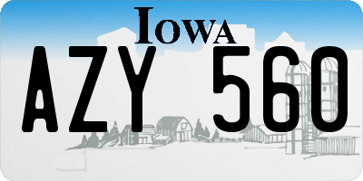 IA license plate AZY560