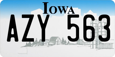 IA license plate AZY563