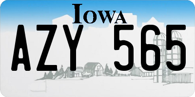 IA license plate AZY565