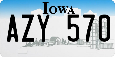 IA license plate AZY570
