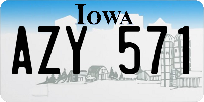 IA license plate AZY571
