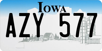 IA license plate AZY577