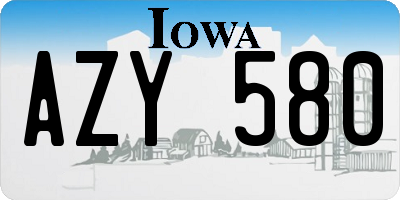 IA license plate AZY580