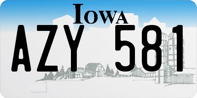 IA license plate AZY581