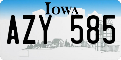 IA license plate AZY585